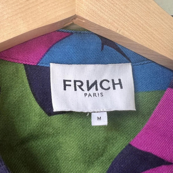 Frnch Paris Colorful Abstract Long Sleeve Blouse Medium - Picture 3 of 5